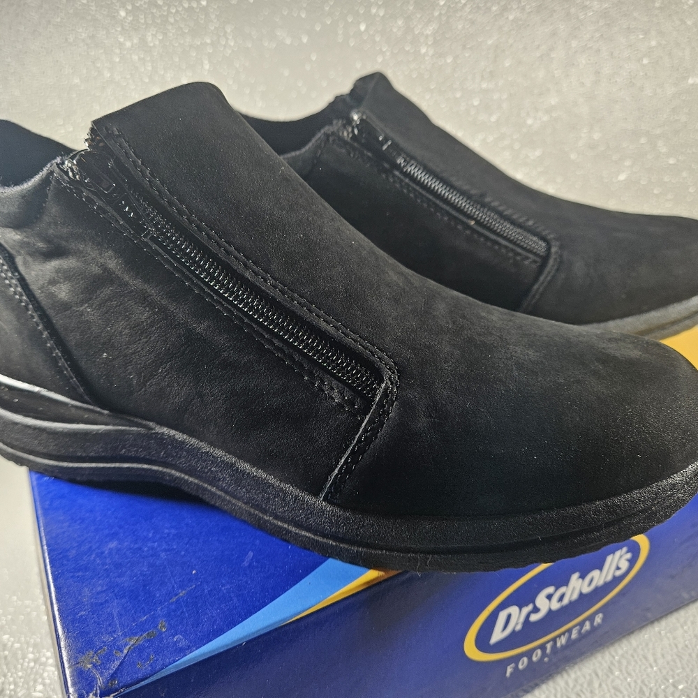 Dr Scholls new black ankle leather zippered boots.